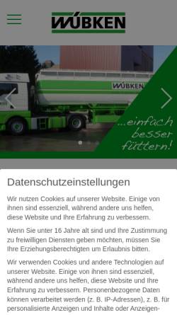 Vorschau der mobilen Webseite www.wuebken.de, Wübken GmbH & Co.KG