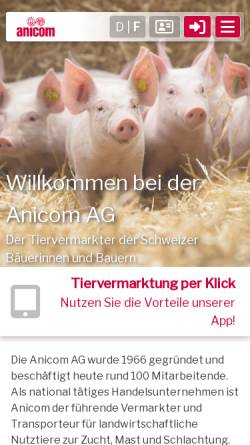 Vorschau der mobilen Webseite www.anicom.ch, Anicom AG
