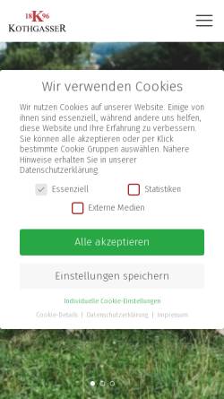 Vorschau der mobilen Webseite www.kothgasser.at, Fleischerei - Viehhandel - Gasthof Markus Kothgasser