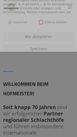 Vorschau der mobilen Webseite www.hofmeister-viehhandel.de, Hofmeister Viehhandel