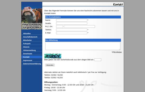 Vorschau von www.humke-viehhandel.de, Viehgroßhandlung Jürgen Humke