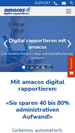 Vorschau der mobilen Webseite www.amacos.ch, Martha Software GmbH