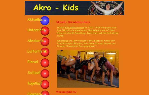 Vorschau von www.kinderakrobatik.de, Kinderakrobatik Berlin