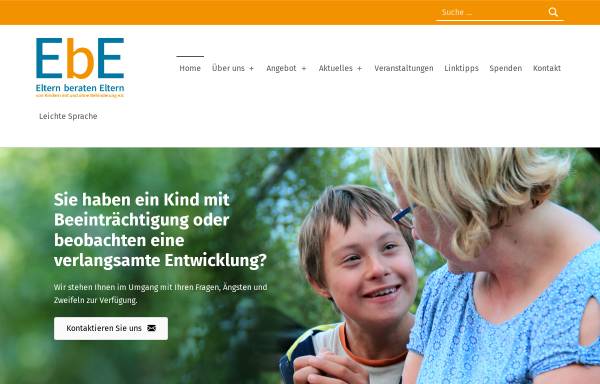 Vorschau von www.eltern-beraten-eltern.de, Eltern beraten Eltern von Kindern mit und ohne Behinderung e.V.
