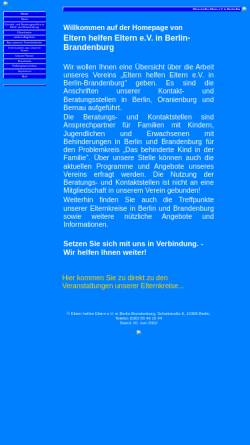 Vorschau der mobilen Webseite www.ehe-berlin-brandenburg.de, Eltern helfen Eltern e.V.