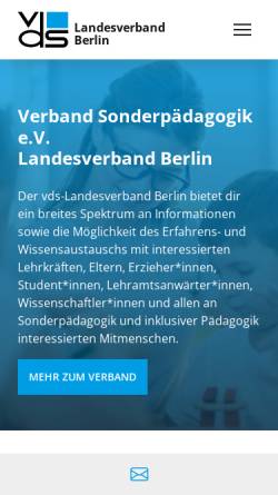 Vorschau der mobilen Webseite vds-in-berlin.de, Fachverband für Sonderpädagogik - Landesverband Berlin