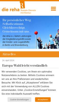 Vorschau der mobilen Webseite www.verein-die-reha.de, Die Reha - Wohnen und Freizeit