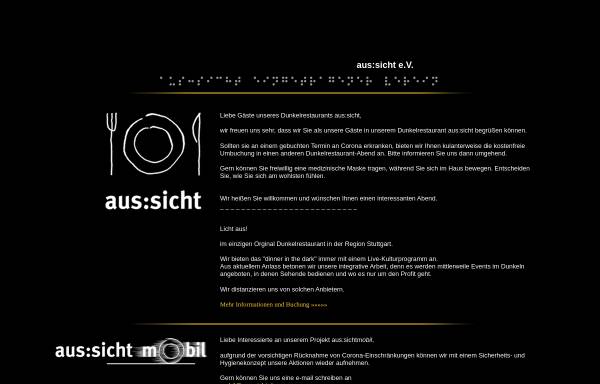Vorschau von www.aus-sicht.de, Aus:sicht e.V. Dunkelrestaurant
