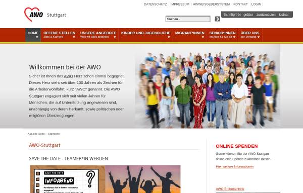Vorschau von www.awo-stuttgart.de, AWO - Kreisverband Stuttgart e.V.