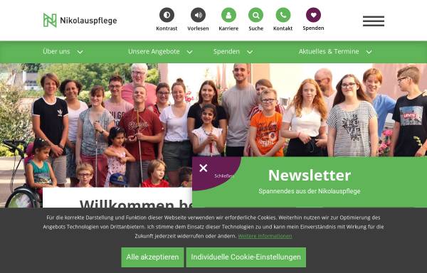 Vorschau von www.nikolauspflege.de, Stiftung für blinde und sehbehinderte Menschen