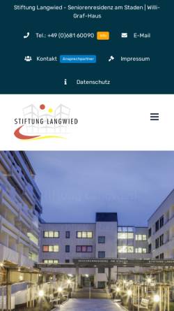 Vorschau der mobilen Webseite www.stiftung-langwied.de, Stiftung Langwied