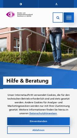 Vorschau der mobilen Webseite www.bsv-nordrhein.de, Blinden- und Sehbehindertenverband Nordrhein e.V. (BSVN)