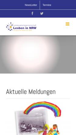 Vorschau der mobilen Webseite www.lesben-nrw.de, Landesarbeitsgemeinschaft Lesben in Nordrhein-Westfalen e.V.