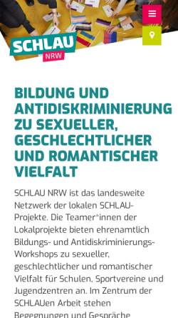 Vorschau der mobilen Webseite www.schlau-nrw.de, SchLAu NRW - Schwul-Lesbische Aufklärung in NRW