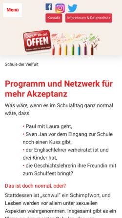 Vorschau der mobilen Webseite schule-der-vielfalt.de, Schule ohne Homophobie - Schule der Vielfalt