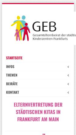 Vorschau der mobilen Webseite www.geb-frankfurt.de, Gesamtelternbeirat der Tageseinrichtungen für Kinder