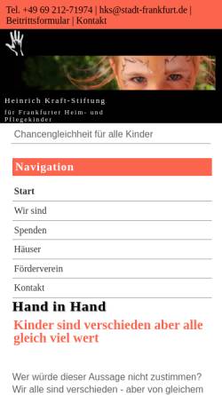 Vorschau der mobilen Webseite hks.frankfurt.de, Heinrich-Kraft-Stiftung e.V.