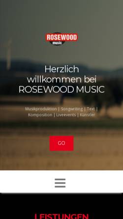 Vorschau der mobilen Webseite www.rosewood.de, Rosewood Music