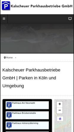 Vorschau der mobilen Webseite www.parkhaus.org, Parkhäuser in Köln und Umgebung