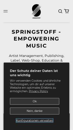 Vorschau der mobilen Webseite www.springstoff.de, Springstoff