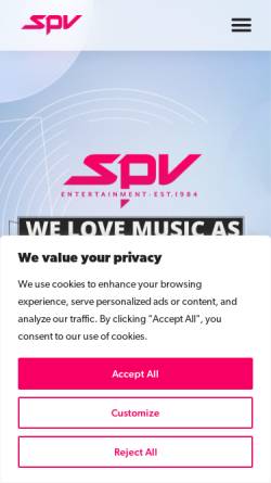 Vorschau der mobilen Webseite spv.de, SPV