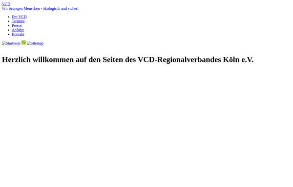 Vorschau von www.vcd-koeln.de, VCD Köln und Umgebung
