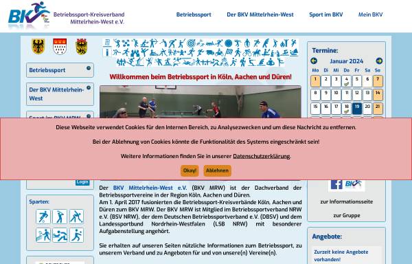 Vorschau von www.betriebssport-koeln.de, Betriebssport-Kreisverband Köln e.V. (BKV)
