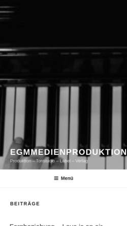 Vorschau der mobilen Webseite www.egmmedien.de, EGM - Musik Produktion