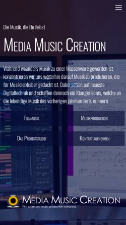Vorschau der mobilen Webseite www.mediamusiccreation.com, Media Music Creation