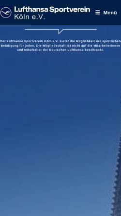Vorschau der mobilen Webseite www.lsv-koeln.de, Lufthansa Sportverein Köln e.V.