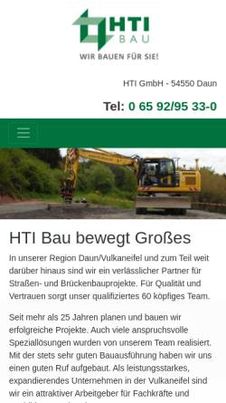 Vorschau der mobilen Webseite www.hti-daun.de, HTI GmbH - Beraten-Planen-Bauen