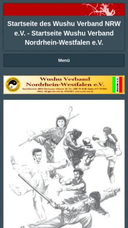 Vorschau der mobilen Webseite www.wushu-nrw.de, Wu Shu Regionalverband im Rheinland