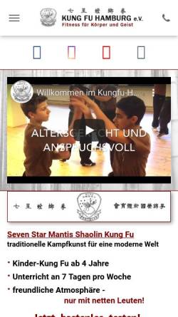 Vorschau der mobilen Webseite www.kungfuhamburg.de, Ching Woo Kampfkunstschule