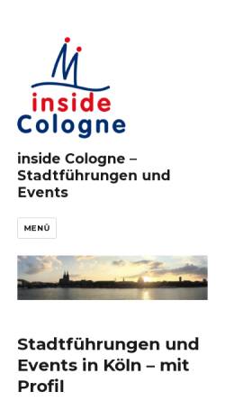 Vorschau der mobilen Webseite insidecologne.de, inside Cologne GmbH