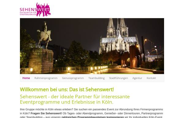 Vorschau von www.sehenswert-koeln.de, Sehenswert - Stadtführungen und Erlebnisse in Köln