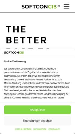 Vorschau der mobilen Webseite www.softconcis.de, Softcon CIS GmbH