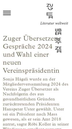 Vorschau der mobilen Webseite www.zug.ch, Dialog Werkstatt Zug