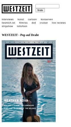 Vorschau der mobilen Webseite www.westzeit.de, Westzeit