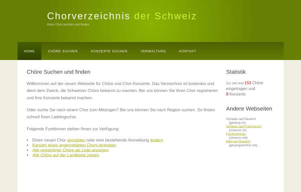 Vorschau von www.gesang.ch, Chorverzeichnis der Schweiz