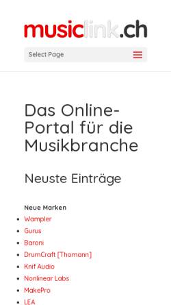 Vorschau der mobilen Webseite www.musiclink.ch, musiclink.ch