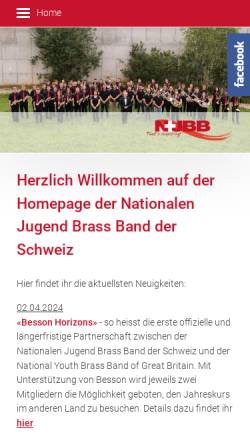 Vorschau der mobilen Webseite www.njbb.ch, Nationale Jugend Brass Band