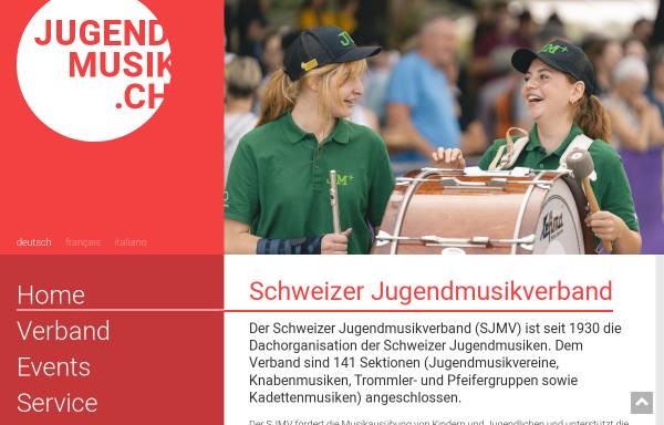 Vorschau von www.jugendmusik.ch, Schweizer Jugendmusik Verband