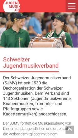 Vorschau der mobilen Webseite www.jugendmusik.ch, Schweizer Jugendmusik Verband