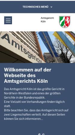 Vorschau der mobilen Webseite www.ag-koeln.nrw.de, Amtsgericht Köln