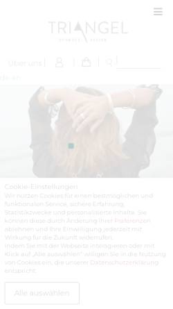 Vorschau der mobilen Webseite www.triangel-schmuck.de, Triangel Schmuckdesign - Reinhard Ladhoff
