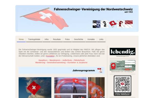 Vorschau von www.fahnenschwingen-nwsjv.ch, Fahnenschwinger-Vereinigung der Nordwestschweiz