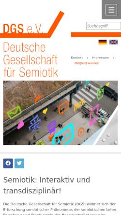 Vorschau der mobilen Webseite www.semiose.de, DGS - Sektion Theologie und Religionswissenschaft