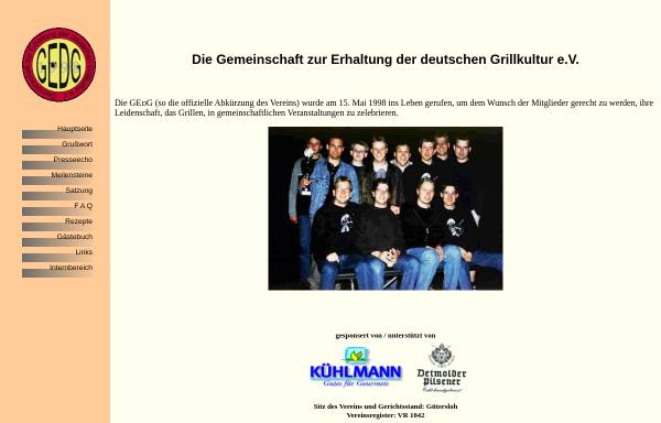 Vorschau von www.gedg.de, Gemeinschaft zu Erhaltung der deutschen Grillkultur e. V.