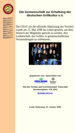 Vorschau der mobilen Webseite www.gedg.de, Gemeinschaft zu Erhaltung der deutschen Grillkultur e. V.