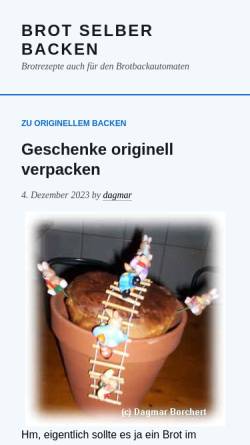 Vorschau der mobilen Webseite www.selber-backen.de, Backen mit Dagmar Borchert